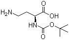 N-叔丁氧羰基-L-2,4-二氨基丁酸分子式结构图