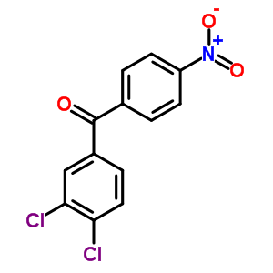 (3,4-二氯苯)(4-硝基苯)甲酮分子式结构图