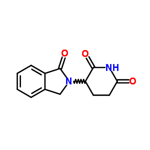 3-(1-氧代异吲哚啉-2-基)哌啶-2,6-二酮分子式结构图