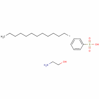 十二烷基苯磺酸与2-氨基乙醇（1：1）的化合物分子式结构图