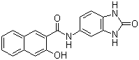 5-(2'-羟基-3'-萘甲酰胺基)-2-苯并咪唑酮分子式结构图