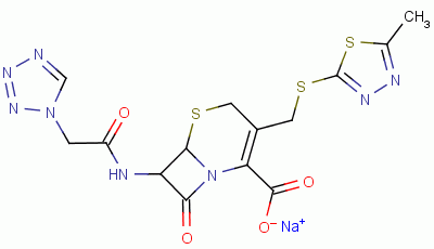 头孢唑啉钠分子式结构图