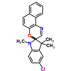 5-氯-1,3-二氢-1,3,3-三甲基螺[2H-吲哚-2,3'-(3H)萘并[2.1-b](1,4)恶嗪]分子式结构图