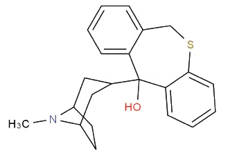 3-[6H-二苯并[b,e]噻频-11-羟基-11-基]托品烷分子式结构图