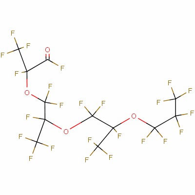 全氟-2,5,8-三甲基-3,6,9-三氧杂十二酰氟分子式结构图