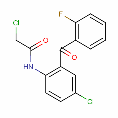 2-氯乙酰氨基-5-氯-2'-氟二苯甲酮分子式结构图