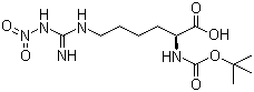 Boc-N'-硝基-L-高精氨酸分子式结构图