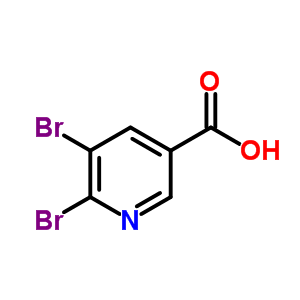 5,6-二溴吡啶-3-甲酸分子式结构图