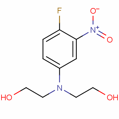 2,2'-[(4-氟-3-硝基苯基)亚氨基]双乙醇分子式结构图