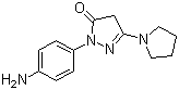 1-(4-氨基苯基)-3-(1-吡咯烷基)-5-吡唑酮分子式结构图