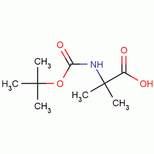 N-Boc-2-氨基异丁酸分子式结构图