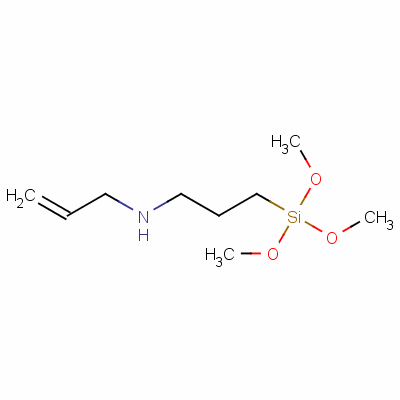 3-(N-烯丙基氨基)丙基三甲氧基硅烷分子式结构图