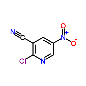 2-氯-5-硝基吡啶-3-甲腈分子式结构图