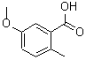 5-甲氧基-2-甲基苯甲酸分子式结构图