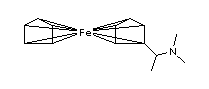 (±)-N,N-二甲基-1-二茂铁基乙胺分子式结构图