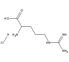 DL-精氨酸盐酸盐分子式结构图
