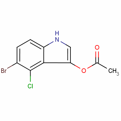 3-乙酰氧基-5-溴-4-氯吲哚分子式结构图