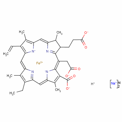 叶绿素铁钠盐分子式结构图