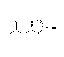 2-乙酰氨基-5-巯基-1,3,4-噻二唑分子式结构图