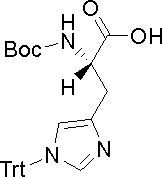 N-Boc-N'-三苯甲基-L-组氨酸分子式结构图