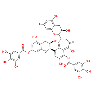 3,3'-二没食子酸酯茶黄素分子式结构图