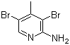 2-氨基-3,5-二溴-4-甲基吡啶分子式结构图