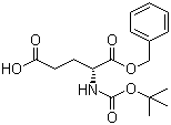 N-叔丁氧羰基-D-谷氨酸 1-苄酯分子式结构图