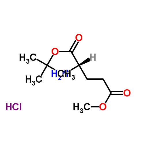 L-谷氨酸-5-甲基-1-叔丁酯盐酸盐分子式结构图