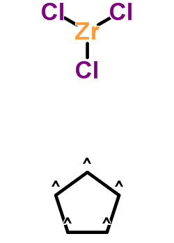 (η-环戊二烯基)三氯化锆分子式结构图