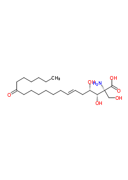 (2S,3R,4R,6E)-2-氨基-3,4-二羟基-2-羟甲基-14-氧代二十碳-6-烯酸分子式结构图