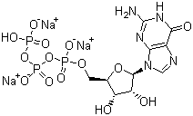 鸟苷-5'-三磷酸三钠盐分子式结构图