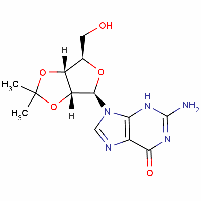 2',3'-O-异丙亚基鸟苷分子式结构图