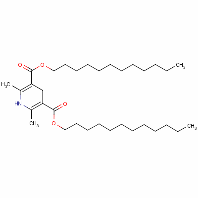 1,4-二氢-3,5-二乙酸月桂醇酯-2,6-二甲基吡啶分子式结构图