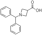 1-二苯甲基氮杂环丁烷-3-甲酸分子式结构图