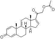 21-羟基孕甾-1,4,9(11),16-四烯-3,20-二酮-21-醋酸酯分子式结构图