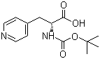 Boc-3-(4-吡啶基)-D-丙氨酸分子式结构图