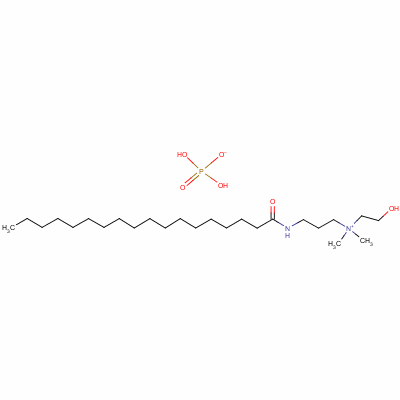 (2-羟基乙基)二甲基(3-硬酯酰胺基丙基)磷酸铵盐分子式结构图