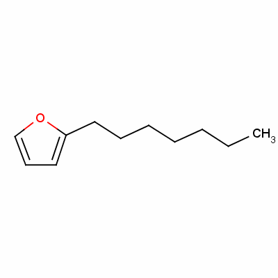 2-正庚基呋喃分子式结构图