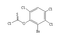 3,4,6-三氯-2-溴苯基硫代氯甲酸酯分子式结构图