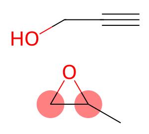 2-丙炔-1-醇与甲基环氧乙烷的化合物分子式结构图