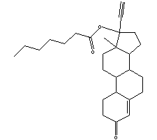 庚酸炔诺酮分子式结构图