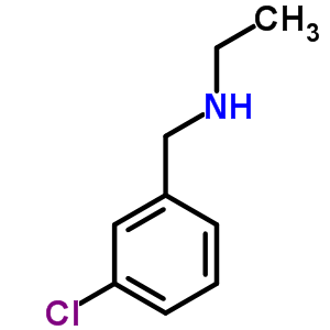 N-(3-氯苄基)乙胺分子式结构图