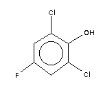 2,6-二氯-4-氟苯酚分子式结构图