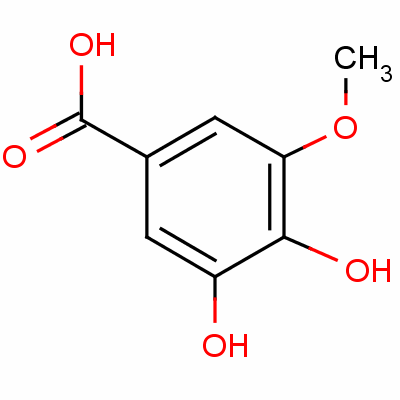 3,4-二羟基-5-甲氧基苯甲酸分子式结构图