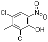 2,4-二氯-3-甲基-6-硝基酚分子式结构图