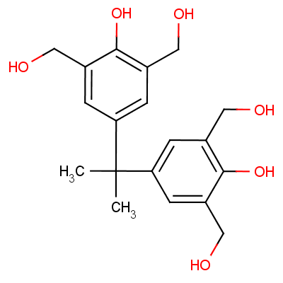 2,2-二[4-羟基-3,5-二(羟甲基)苯基]丙烷分子式结构图