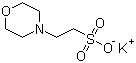 2-(N-吗啉)乙磺酸钾分子式结构图