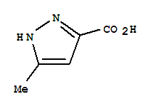 5-甲基-1H-吡唑-3-羧酸分子式结构图