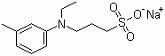 N-乙基-N-(3-磺丙基)-3-甲基苯胺钠盐分子式结构图