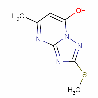 5-甲基-2-甲基硫代-7-羟基-[1,2,4]三唑并[1,5-a]嘧啶分子式结构图